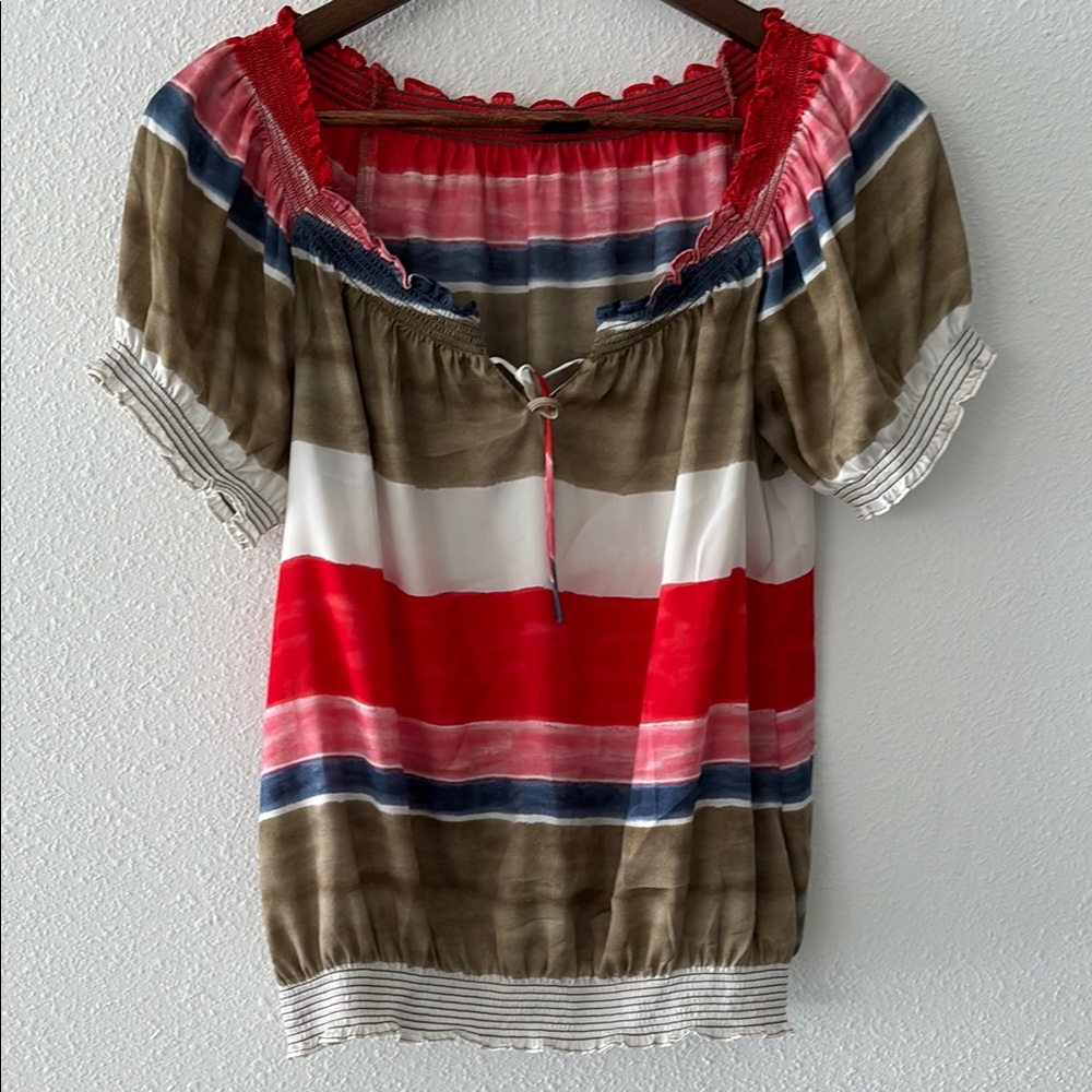 Ann Taylor Striped Xsmall Blouse